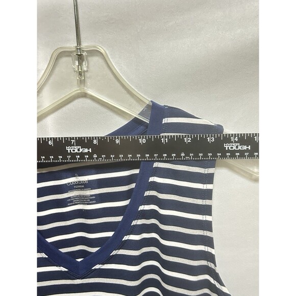 Cuddl Duds Flexwear Womens Large Blue Striped Soft Tank Top - Picture 2 of 7